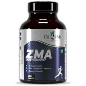 End2End Nutrition Zinc Magnesium Aspartate (ZMA) Supplement for Men & Women with Tribulus, Vitamin B6 | Better Sleep, Muscle Health, Nerves Health & Sports Recovery - 60 Tablets